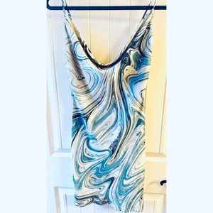 Cute/coastal cowl neck mini dress, size Large